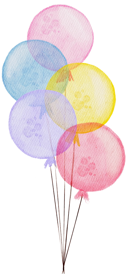 Watercolor Bunch of Colorful Balloons Icon